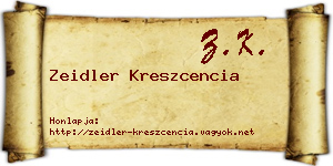Zeidler Kreszcencia névjegykártya